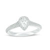 Vera Wang Love Collection 0.70 CT. T.W. Pear-Shaped Diamond Frame Split Shank Engagement Ring in 14K White Gold