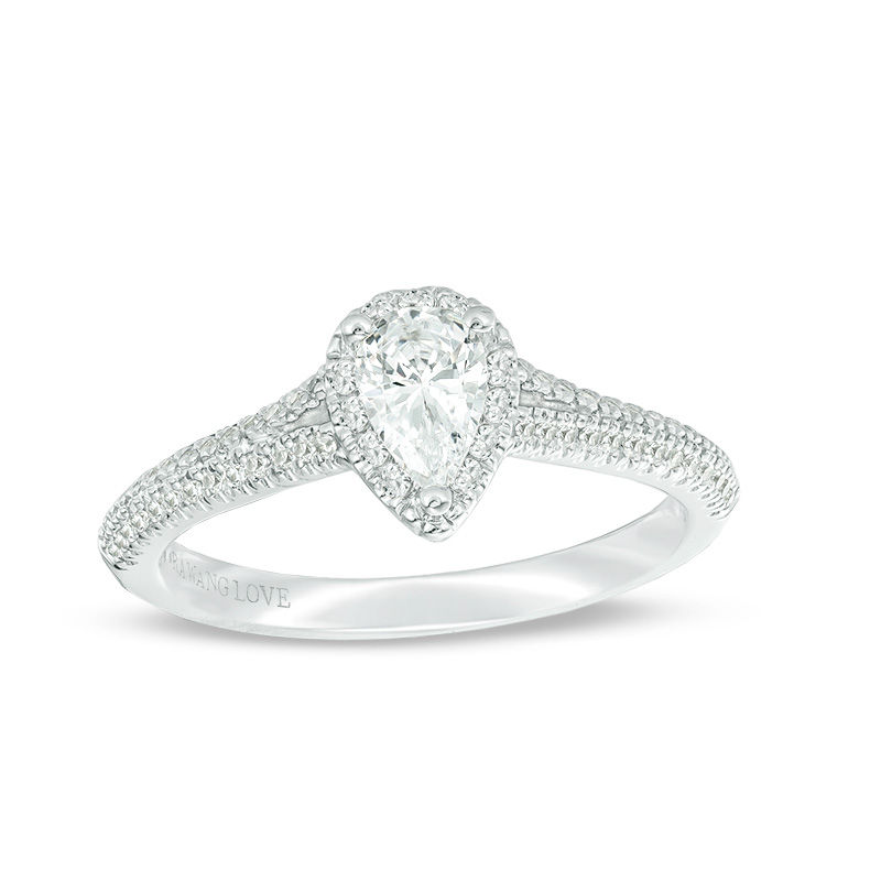 Vera Wang Love Collection 0.70 CT. T.W. Pear-Shaped Diamond Frame Split ...