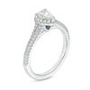 Thumbnail Image 1 of Vera Wang Love Collection 0.70 CT. T.W. Pear-Shaped Diamond Frame Split Shank Engagement Ring in 14K White Gold