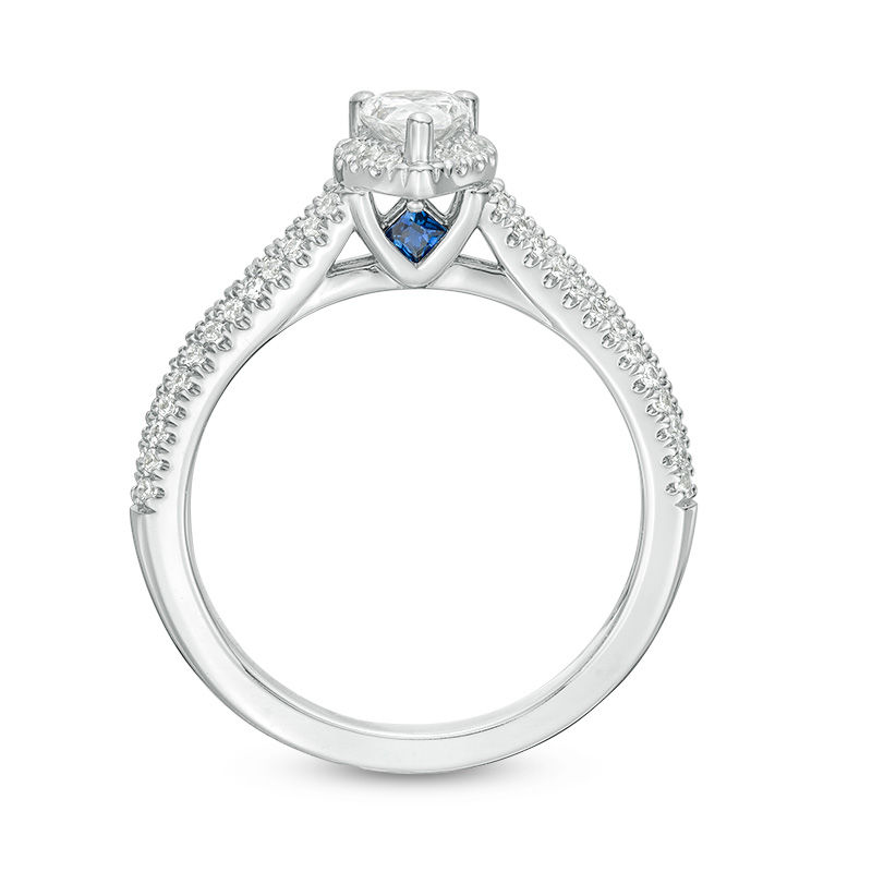 Vera Wang Love Collection 0.70 CT. T.W. Pear-Shaped Diamond Frame Split Shank Engagement Ring in 14K White Gold