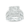Thumbnail Image 1 of 3.00 CT. T.W. Diamond Double Square Frame Multi-Row Engagement Ring in 14K White Gold