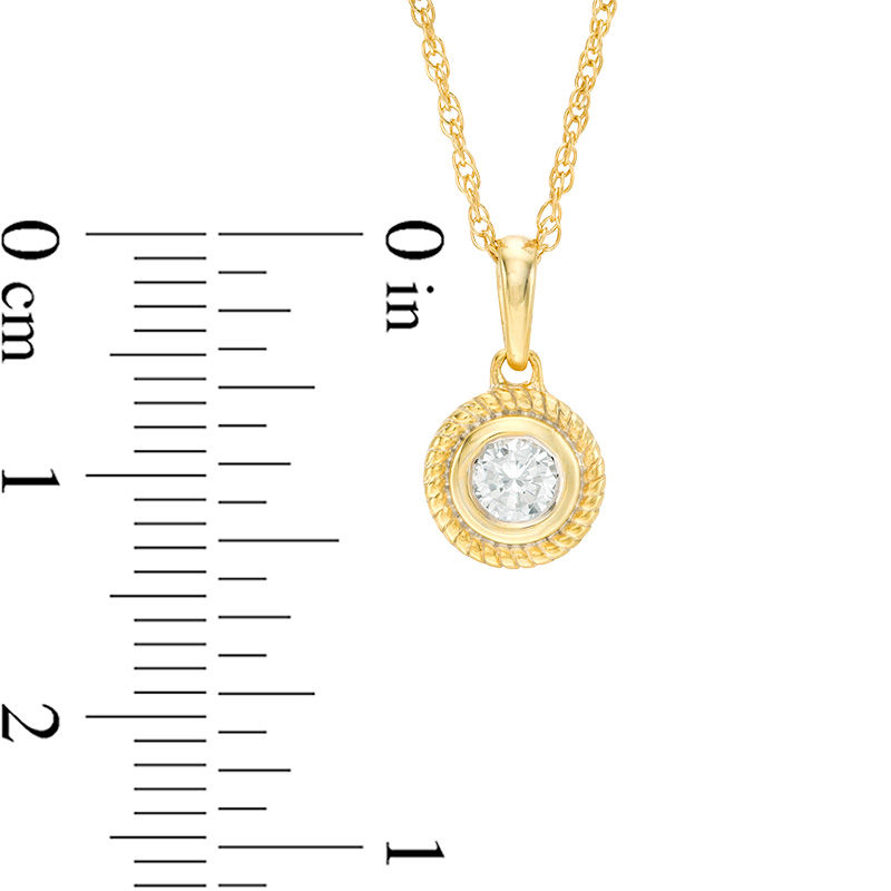 0.45 CT. T.W. Diamond Solitaire Rope-Edge Vintage-Style Pendant and Stud Earrings Set in 10K Gold