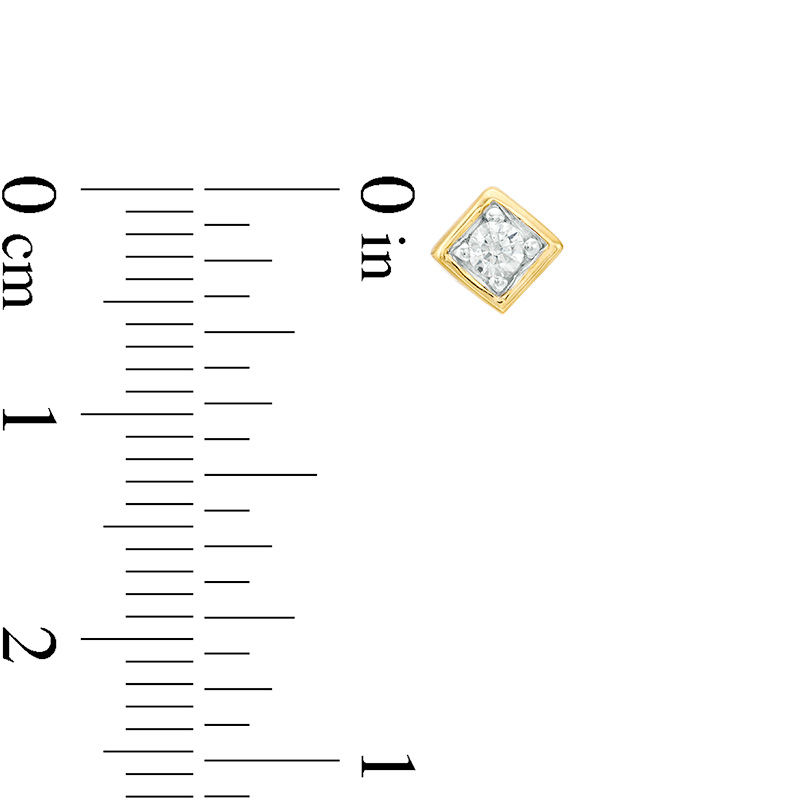 CT. T.W. Diamond Solitaire Square Pendant and Stud Earrings Set in 10K Gold