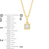 Thumbnail Image 2 of 0.23 CT. T.W. Diamond Solitaire Square Pendant and Stud Earrings Set in 10K Gold