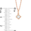 Thumbnail Image 2 of 0.23 CT. T.W. Diamond Solitaire Tilted Square Pendant and Stud Earrings Set in 10K Rose Gold