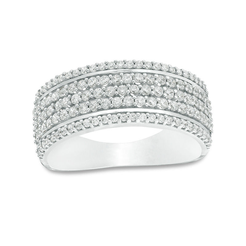 0.69 CT. T.W. Diamond Multi-Row Band in 10K White Gold