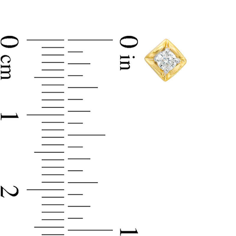 0.23 CT. T.W. Diamond Solitaire Tilted Twist Square Pendant and Stud Earrings Set in 10K Gold