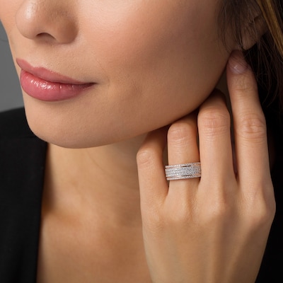 0.69 CT. T.W. Diamond Multi-Row Band in 10K Rose Gold