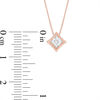 Thumbnail Image 3 of 0.45 CT. T.W. Diamond Solitaire Concave Square Pendant and Stud Earrings Set in 10K Rose Gold