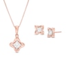 Thumbnail Image 0 of 0.45 CT. T.W. Diamond Solitaire Flower Pendant and Stud Earrings Set in 10K Rose Gold