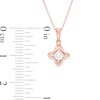 Thumbnail Image 2 of 0.45 CT. T.W. Diamond Solitaire Flower Pendant and Stud Earrings Set in 10K Rose Gold