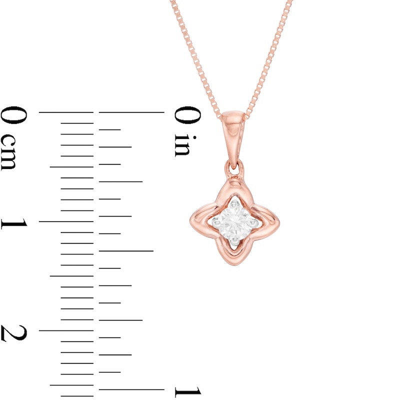 0.45 CT. T.W. Diamond Solitaire Flower Pendant and Stud Earrings Set in 10K Rose Gold