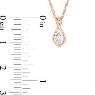 0.23 CT. T.W. Diamond Solitaire Flame Twist Pendant and Stud Earrings Set in 10K Rose Gold