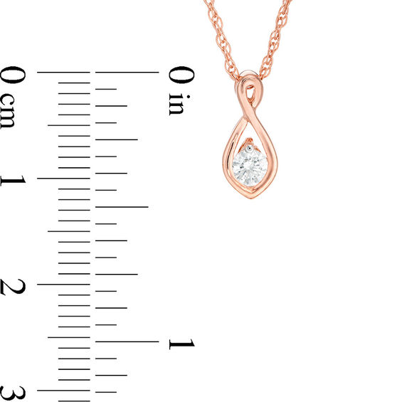 0.23 CT. T.W. Diamond Solitaire Flame Twist Pendant and Stud Earrings Set in 10K Rose Gold