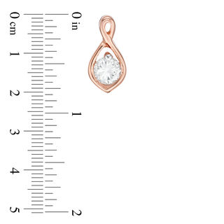 0.23 CT. T.W. Diamond Solitaire Flame Twist Pendant and Stud Earrings Set in 10K Rose Gold
