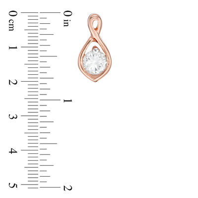 0.23 CT. T.W. Diamond Solitaire Flame Twist Pendant and Stud Earrings Set in 10K Rose Gold