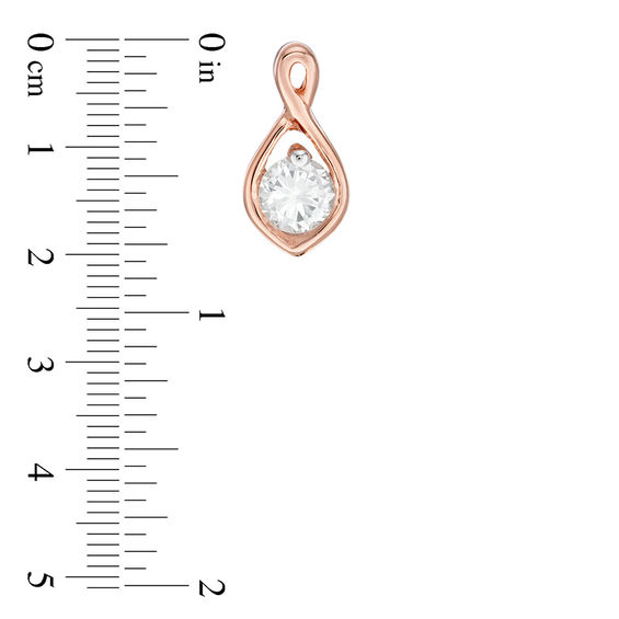 0.23 CT. T.W. Diamond Solitaire Flame Twist Pendant and Stud Earrings Set in 10K Rose Gold