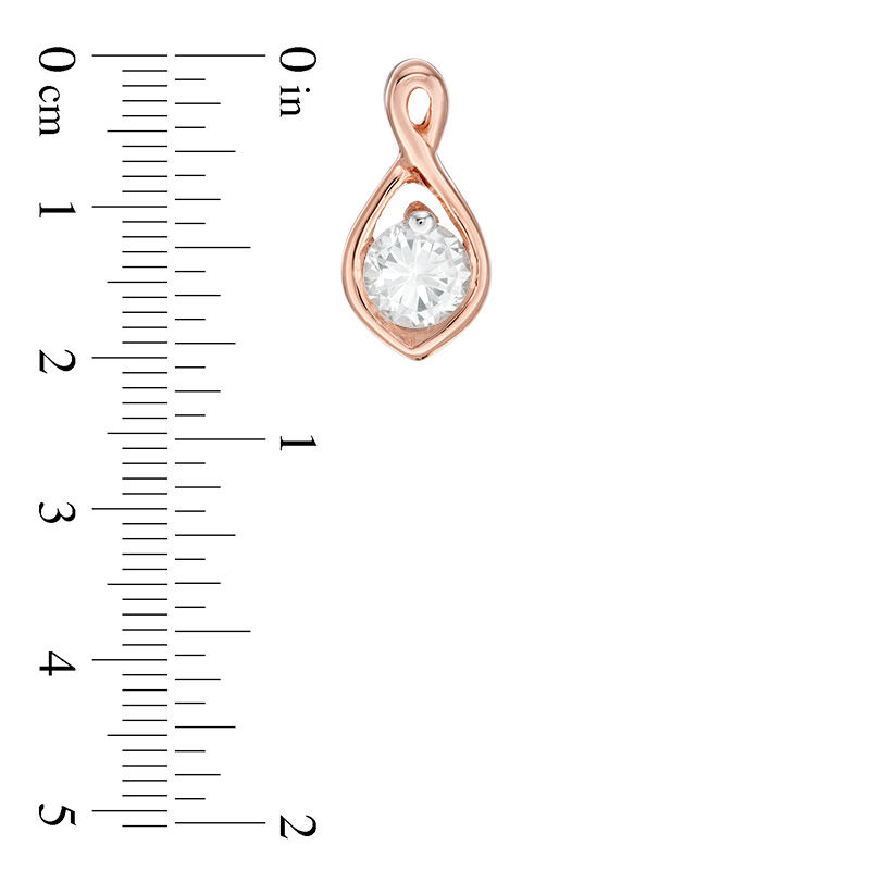 0.23 CT. T.W. Diamond Solitaire Flame Twist Pendant and Stud Earrings Set in 10K Rose Gold
