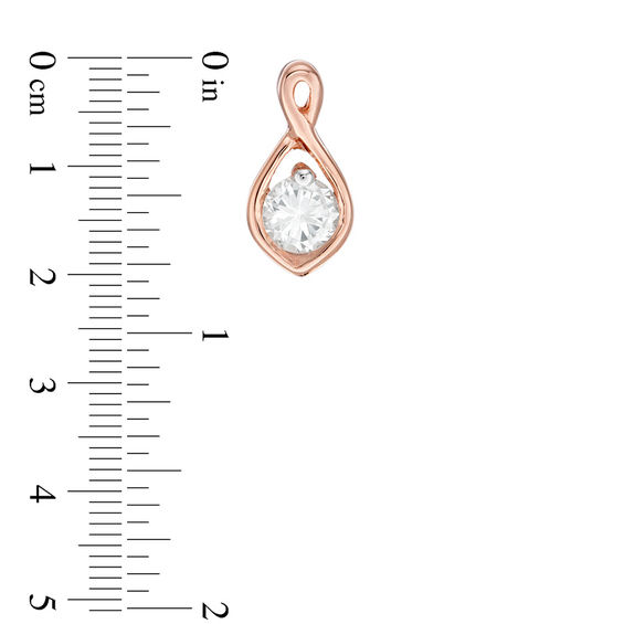 0.23 CT. T.W. Diamond Solitaire Flame Twist Pendant and Stud Earrings Set in 10K Rose Gold