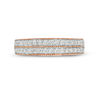 Thumbnail Image 3 of 0.37 CT. T.W. Diamond Double Row Vintage-Style Band in 10K Rose Gold