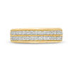 Thumbnail Image 4 of 0.45 CT. T.W. Diamond Double Row Vintage-Style Anniversary Band in 10K Gold