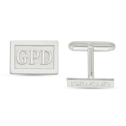 Embossed Monogram Rectangle Cuff Links (3 Initials)