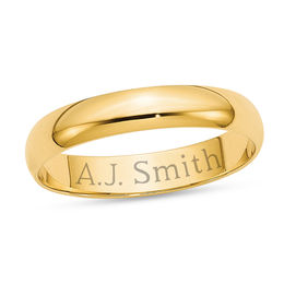 Engravable 4.0mm Featherweight Wedding Band (1 Line)