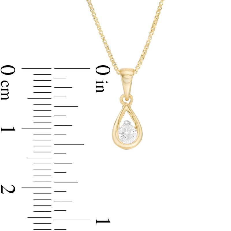 0.45 CT. T.W. Diamond Solitaire Teardrop Pendant and Stud Earrings Set in 10K Gold