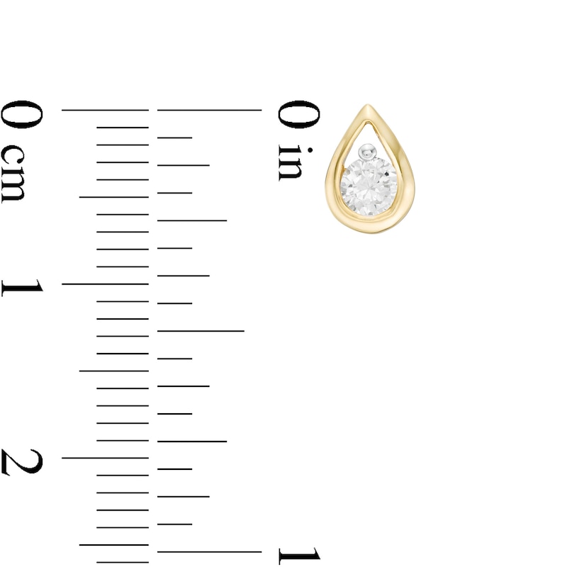 0.45 CT. T.W. Diamond Solitaire Teardrop Pendant and Stud Earrings Set in 10K Gold