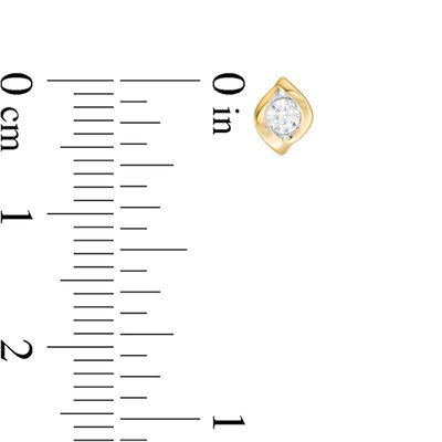 0.23 CT. T.W. Diamond Channel-Set Solitaire Twist Flame Pendant and Stud Earrings Set in 10K Gold