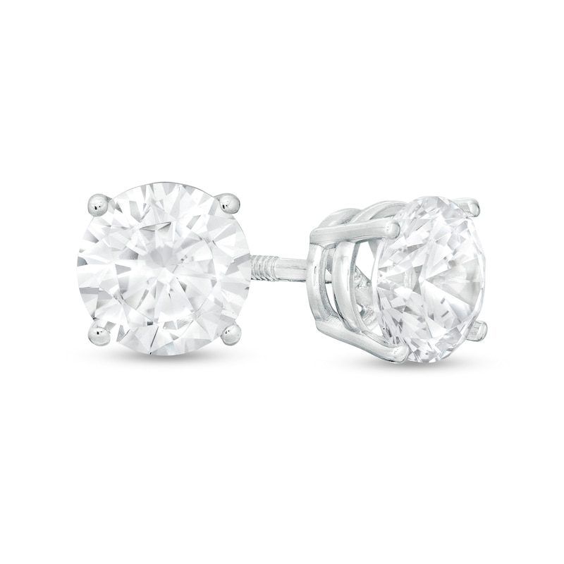 Main Image 1 of 2.00 CT. T.W. Certified Canadian Diamond Solitaire Stud Earrings in 18K White Gold (H/SI2)