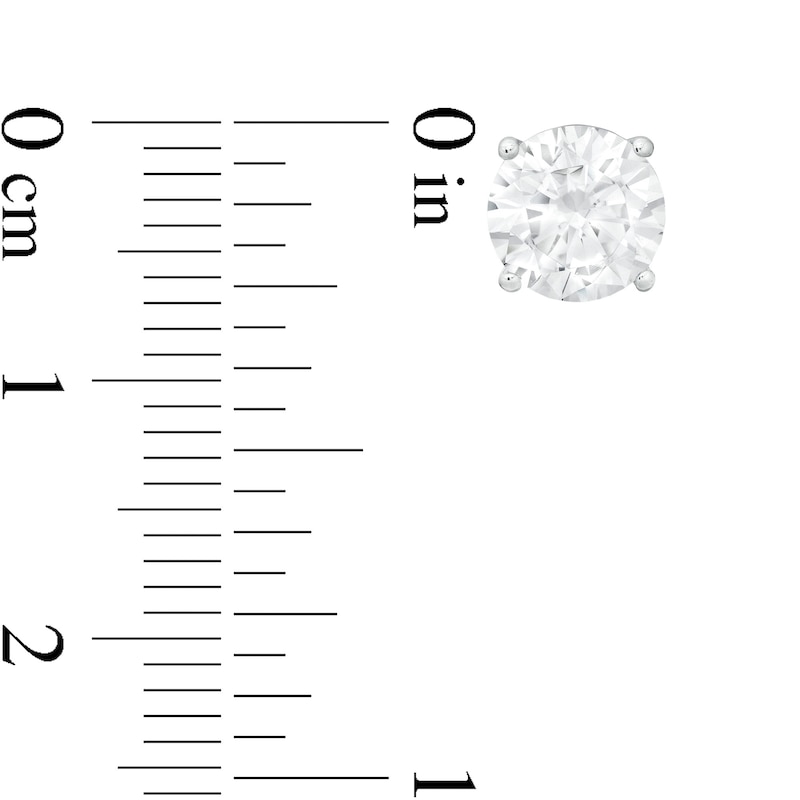 Main Image 3 of 2.00 CT. T.W. Certified Canadian Diamond Solitaire Stud Earrings in 18K White Gold (H/SI2)