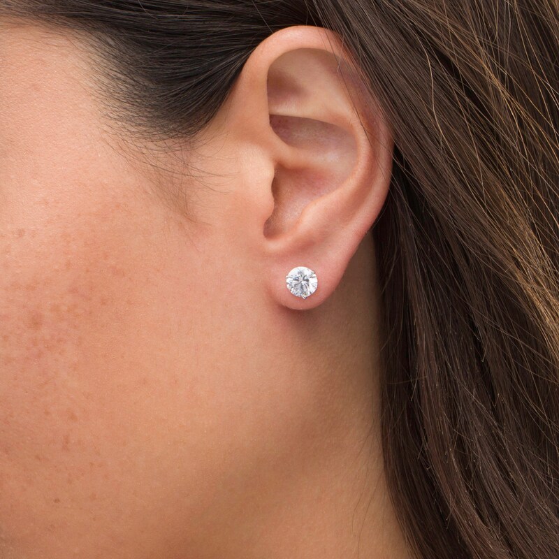 Main Image 2 of 2.00 CT. T.W. Certified Canadian Diamond Solitaire Stud Earrings in 14K White Gold (I/I2)