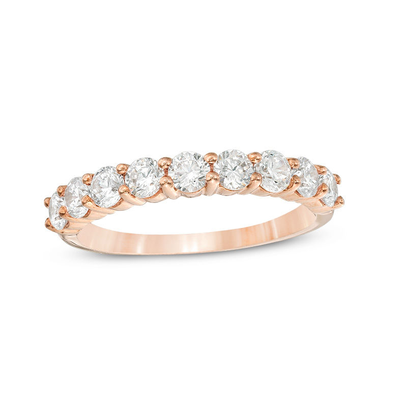 0.95 CT. T.W. Diamond Nine Stone Anniversary Band in 10K Rose Gold