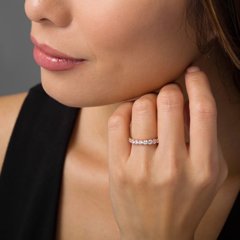 Main Image 2 of 0.95 CT. T.W. Diamond Nine Stone Anniversary Band in 10K Rose Gold