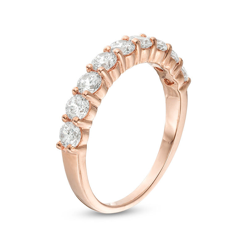 Main Image 3 of 0.95 CT. T.W. Diamond Nine Stone Anniversary Band in 10K Rose Gold