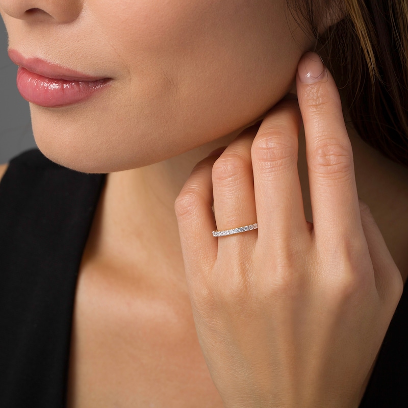 Main Image 2 of 0.37 CT. T.W. Diamond Scallop-Set Wedding Band in 10K Gold
