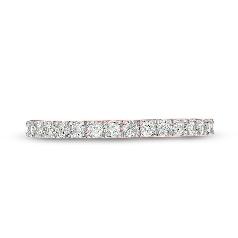 Main Image 4 of 0.37 CT. T.W. Diamond Wedding Band in 10K Rose Gold