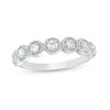 Thumbnail Image 1 of 0.45 CT. T.W. Diamond Frame Seven Stone Vintage-Style Stackable Band in 10K White Gold
