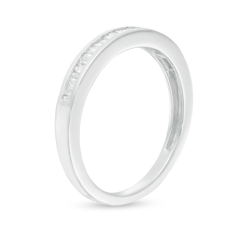 Main Image 3 of 0.145 CT. T.W. Baguette Diamond Band in 10K White Gold