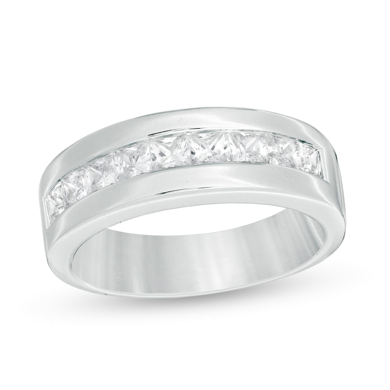 Main Image 1 of 1.22 CT. T.W. Certified Canadian Square-Cut Diamond Wedding Band in 10K White Gold (I/I2)