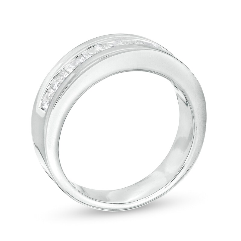 Main Image 3 of 1.22 CT. T.W. Certified Canadian Square-Cut Diamond Wedding Band in 10K White Gold (I/I2)