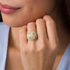 Thumbnail Image 2 of 2.00 CT. T.W. Princess-Cut Composite Diamond Double Frame Multi-Row Vintage-Style Engagement Ring in 10K Gold