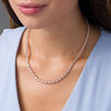 Thumbnail Image 2 of 1.98 CT. T.W. Diamond Two-Stone "S" Curve Tennis Necklace in Sterling Silver with Rose Rhodium - 17"