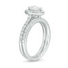Thumbnail Image 2 of 1.25 CT. T.W. Certified Canadian Pear-Shaped Diamond Frame Bridal Set in 14K White Gold (I/SI2)