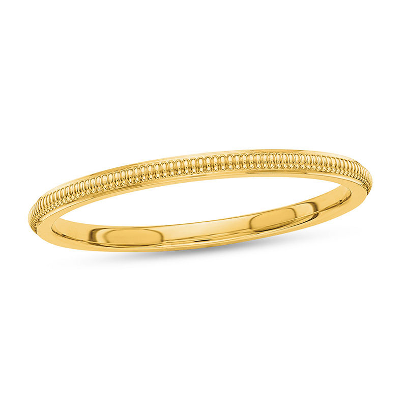 Ladies' 1.5mm Vintage-Style Wedding Band in 14K Gold