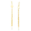 Triple Strand Mirror Chain Drop Earrings in 14K Gold