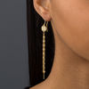 Thumbnail Image 1 of Triple Strand Mirror Chain Drop Earrings in 14K Gold