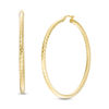 Thumbnail Image 0 of Italian Gold 50.0mm Diamond-Cut Hoop Earrings in 14K Gold