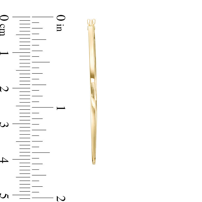 Main Image 3 of 10.0mm Oval Hoop Earrings in 14K Gold